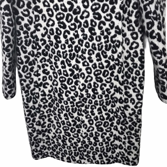 Maje Wool Blend Leopard Print Brushed Felt Coat Size FR38 Medium 6 - Picture 9 of 14